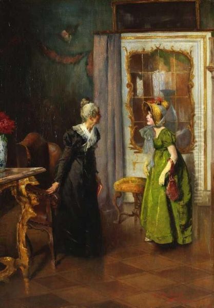 Der Besuch Oil Painting by Edmund Blume