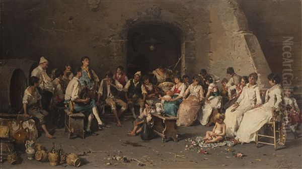 Festa Paesana Oil Painting by Francesco Peluso