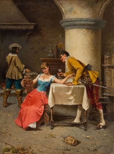 The Courtship Oil Painting by Francesco Peluso