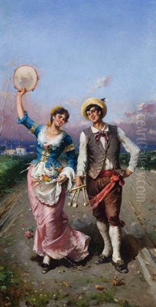 The Young Minstrels Oil Painting by Francesco Peluso