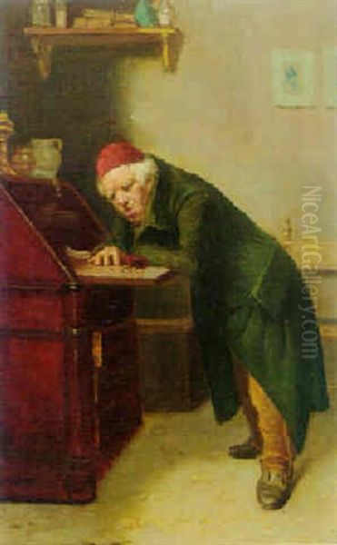 Mistrauischer Kaufmann Oil Painting by Francesco Peluso