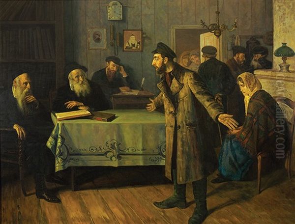 The Divorce (get) Oil Painting by Yehuda Pen