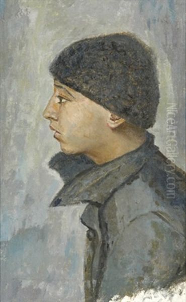 Portrait Of A Boy Oil Painting by Yury Pen