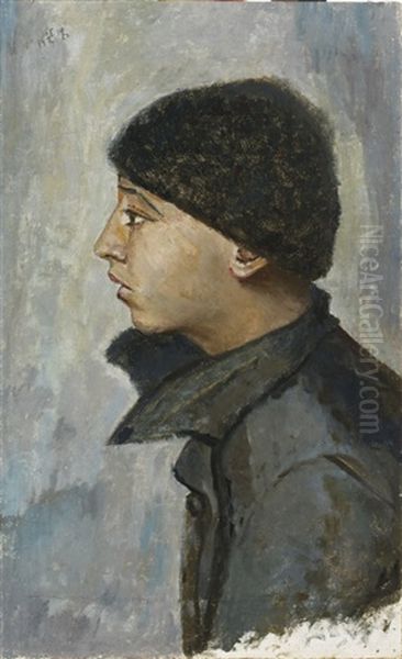 Portrait Of A Boy Oil Painting by Yury Pen