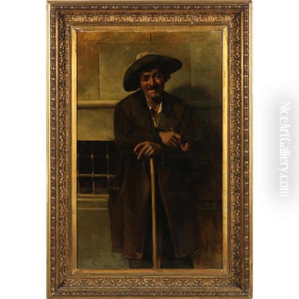 The Pipe Smoker Oil Painting by Maximino Pena Munoz