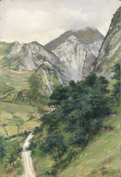 Picos De Europa Oil Painting by Maximino Pena Munoz