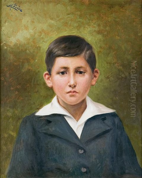 Retrato De Nino Oil Painting by Maximino Pena Munoz