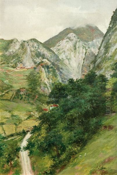 Picos De Europa Oil Painting by Maximino Pena Munoz