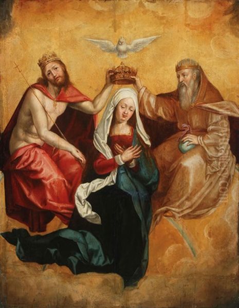 The Coronation Of The Virgin Oil Painting by Georg Pencz