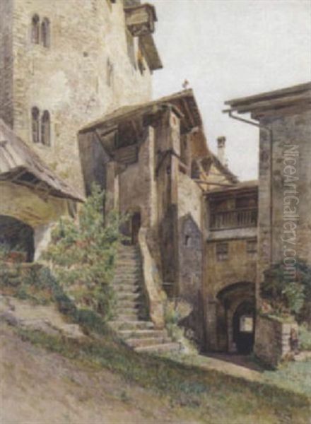 Innenhof In Schlos Taufers Oil Painting by Erwin Pendl