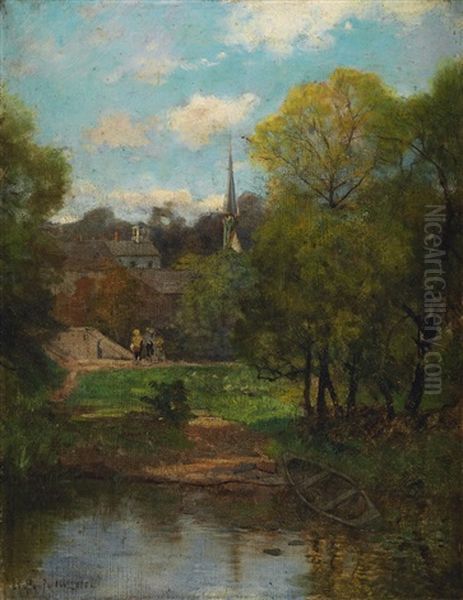 Landscape At Pont-aven, Brittany Oil Painting by Frank C. Penfold