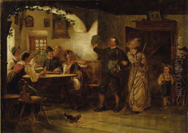 The Happy Homecoming Oil Painting by Ludwig Blume-Siebert