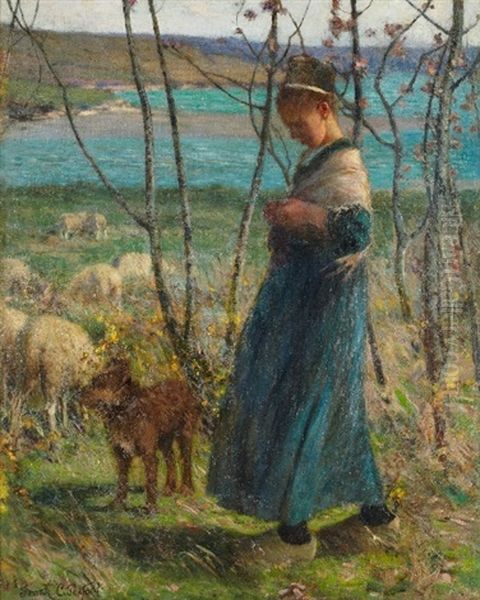 Young Shepherdess by Frank C. Penfold