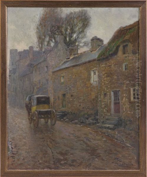 Untitled Carraige/street Scene Oil Painting by Frank C. Penfold