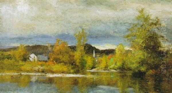 Autumn River Landscape Oil Painting by Frank C. Penfold