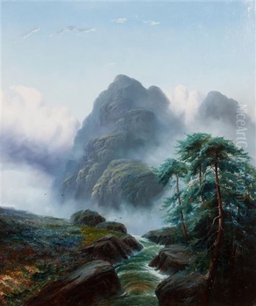 Mountain Landscape Oil Painting by Edwin A. Penley