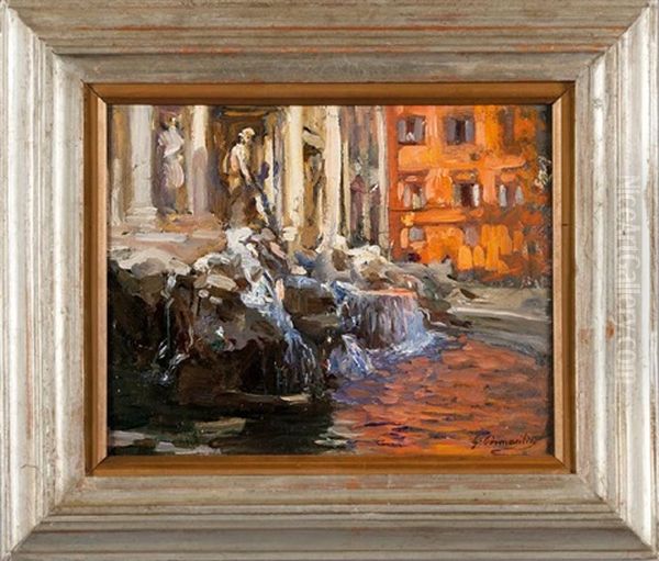 La Fontana Di Trevi Oil Painting by Giuseppe Pennasilico