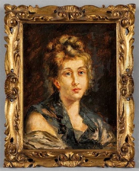 Ritratto Femminile (la Moglie) Oil Painting by Giuseppe Pennasilico