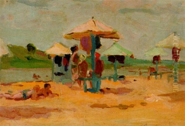 On The Beach Oil Painting by Giuseppe Pennasilico