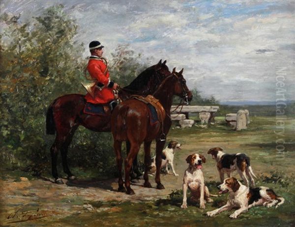 Before The Hunt Oil Painting by Olivier de Penne