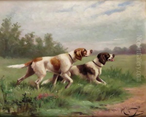 Dogs Hunting Oil Painting by Olivier de Penne