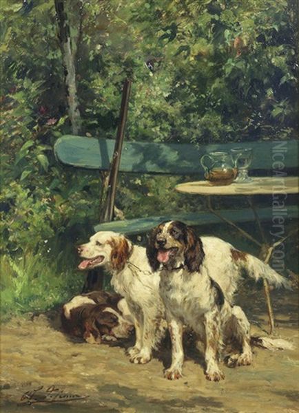 Les Chiens De La Chasse Oil Painting by Olivier de Penne