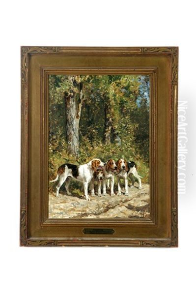 Fox Hounds Oil Painting by Olivier de Penne