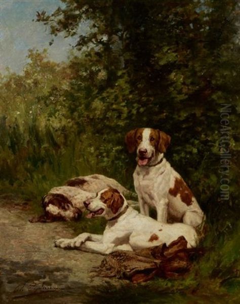 Relais De Chiens Au Repos Oil Painting by Olivier de Penne