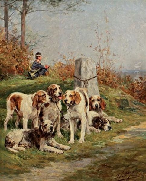 Relais De Chiens Oil Painting by Olivier de Penne