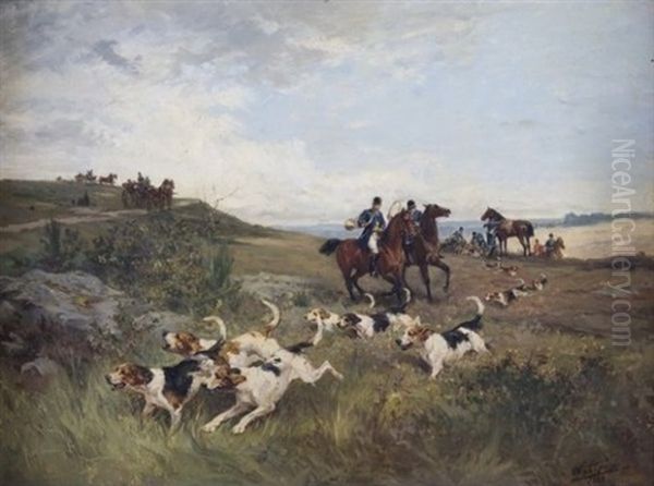 Chasse A Courre Oil Painting by Olivier de Penne