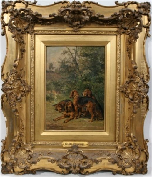 Image Of Puppies Oil Painting by Olivier de Penne