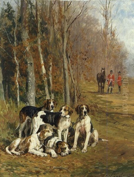 Le Repos Des Chiens Oil Painting by Olivier de Penne