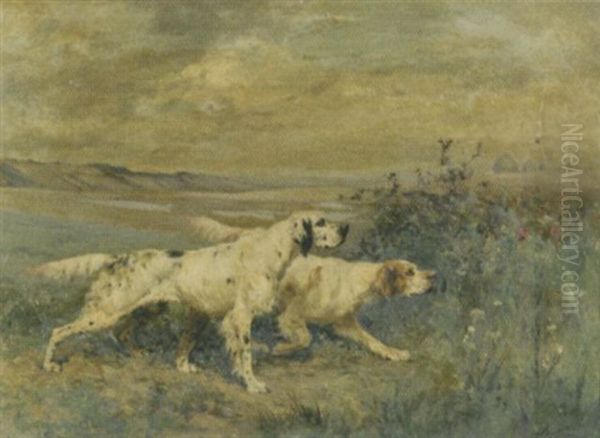 Deux Chiens Oil Painting by Olivier de Penne