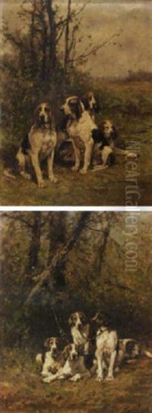 Pack Of Hunting Hounds Oil Painting by Olivier de Penne