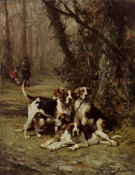 Chiens De Chasse Oil Painting by Olivier de Penne