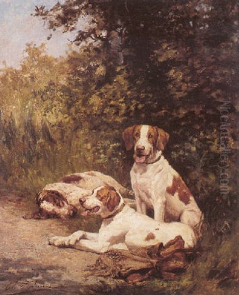 Le Repos Des Chiens Oil Painting by Olivier de Penne