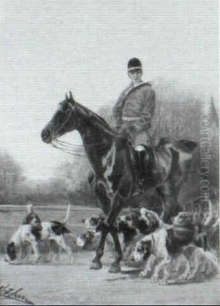 The Huntsman And His Hounds Oil Painting by Olivier de Penne