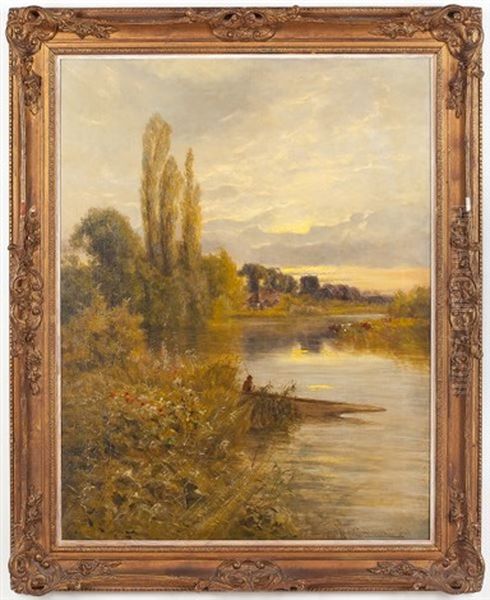 Along The River Oil Painting by Harry Pennell