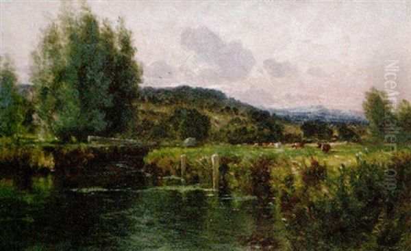 Below Wallingford Oil Painting by Harry Pennell