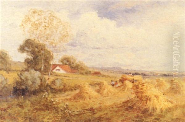 A Sussex Cornfield Oil Painting by Harry Pennell