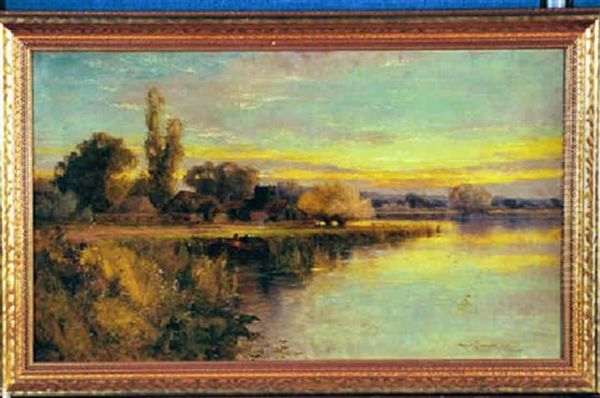 Homestead By The River Oil Painting by Harry Pennell