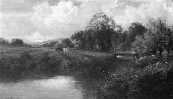 Brook At Pangbourne Oil Painting by Harry Pennell