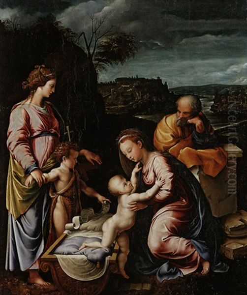 Heilige Sippe Oil Painting by Giovanni Francesco Penni