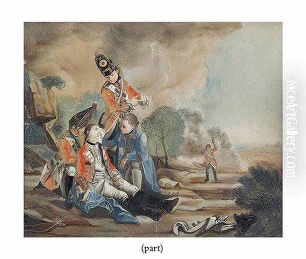 The Death Of General Wolfe (2 Works) Oil Painting by Edward Penny