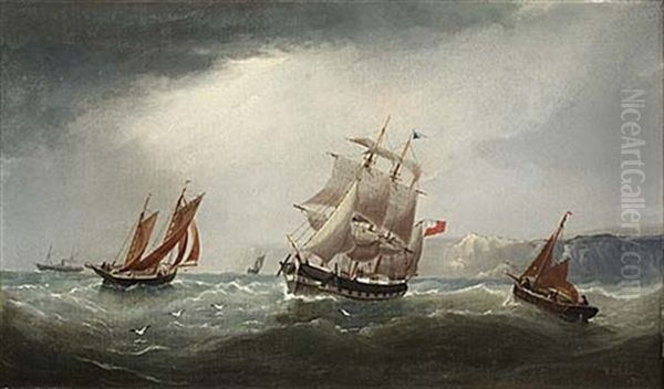 Shipping On Rough Seas Oil Painting by William Daniel Penny