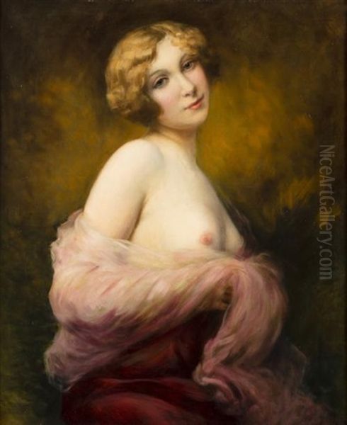 Jeune Beaute Au Seins Nus Oil Painting by Albert Joseph Penot