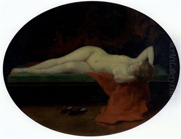 Le Paravent De Laque Noir Oil Painting by Albert Joseph Penot