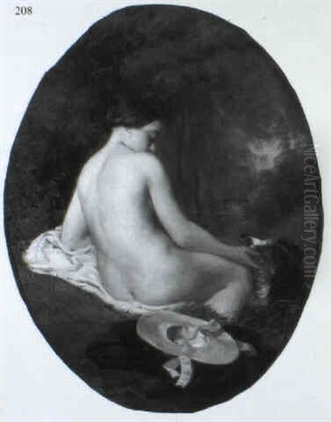 Nudo Femminile Seduto Oil Painting by Giuseppe Penuti