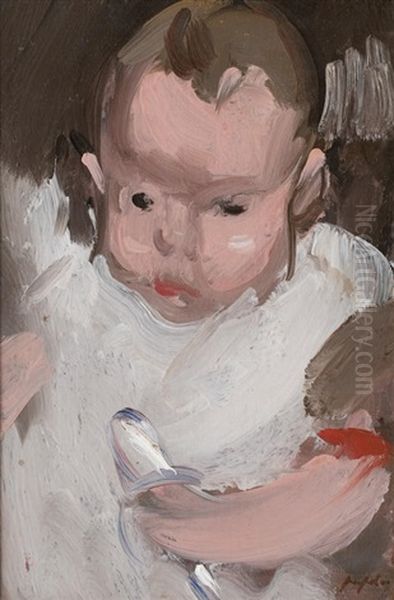 Baby Willy Oil Painting by Samuel John Peploe