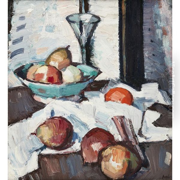 A Still Life Of Apples And Pears Oil Painting by Samuel John Peploe